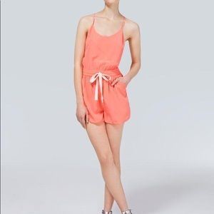Aritzia Wilfred Watercolored Peri Romper